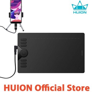 HUION 그래픽 태블릿 HS610 휴이온 Android 장치가 지원되는 틸트 기능 배터리 없는 스타일러스