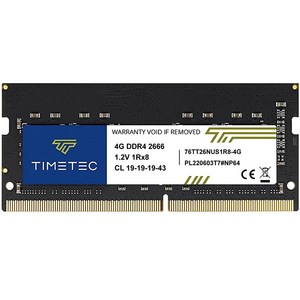 Timetec 8GB 키트(2x4GB) DDR4 2666MHz PC4-21300 Non-ECC 언버퍼드 1.2V CL19 1Rx8 싱글 랭크 260 핀 SODIMM 노트북 PC 컴, 4GB, 1) 4GB