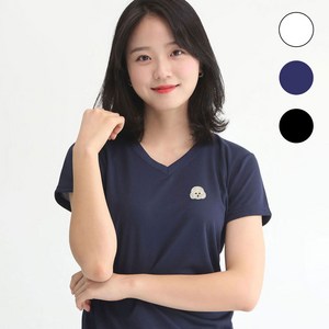멋지군 쿨론 기능성 브이넥 푸들 캐릭터자수 반팔 쿨 티셔츠