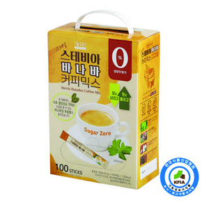 [기능성 표시 커피] 웰그린 스테비아 바나바 커피믹스 혈당 상승 억제, 9.5g, 100개입, 1개