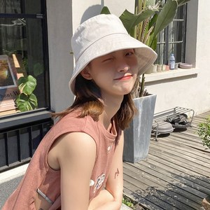 굿딜스테이션 자외선차단 베이지 버킷햇 벙거지모자