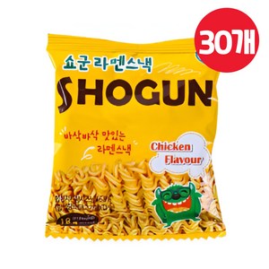 쇼군 라멘 스낵 치킨맛 라면과자, 18g, 30개