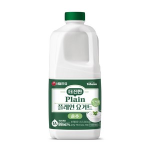 서울우유 더진한 플레인 요거트 순수 1800ml 2입팩, 1.8L, 2개