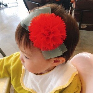 BEEU 비유 카네이션 꽃 리본 헤어밴드 / 어버이날 스승의날 어린이집 유치원 인간 아기 화환 쉬폰 카네이션 헤어밴드
