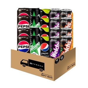 [YFRESH]뚱캔 제로 탄산 음료 5종 355ml 20캔, 20개