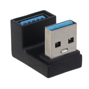 USB 3.0 남성에서 여성 연장 케이블 180도 직각 어댑터 플러그, 1개