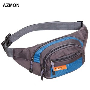 AZMON 멀티 포켓 미니 힙색가방 다용도 방수 크로스백 35cm x 14cm x 15cm 남여공용 2.5L, 블루, 1개