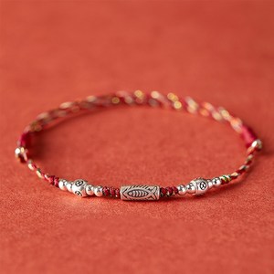 오누이디스플레이 S925은 물고기 전은주 빨강 소원 매듭팔찌 발찌 D69