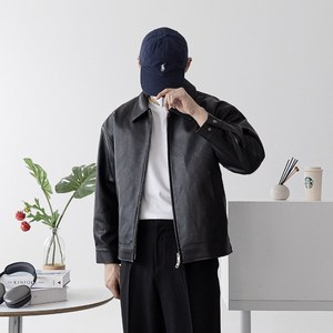 오나크 남자 투웨이집업 라이더 오버핏 가죽 자켓