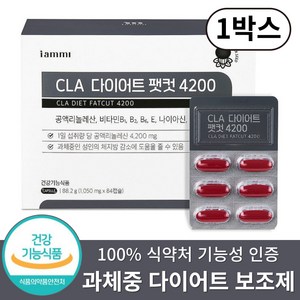 여성 남성 과체중 다이어트 보조제 체지방감소 CLA 4200mg 고함량, 1박스, 84정