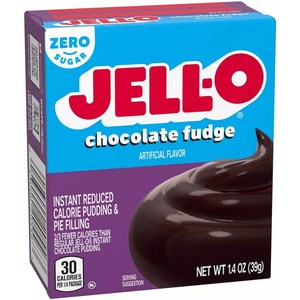 Jello 리듀스드 칼로리 푸딩 앤 파이 필링 초콜릿 퍼지, 39g, 1개