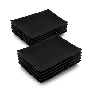 키친왕 업소용 멜라민 사각접시, 10개, 블랙