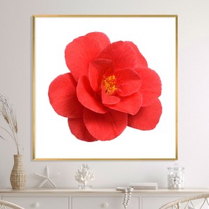 세잔느화실 재물행운금슬운 돈이들어오는 풍수인테리어 붉은모란, 100x100cm, 골드액자