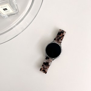 유유네 갤럭시워치6 5 4 프로 액티브 2 스트랩 호마이카 레진 호피 아크릴 시계줄, 레오파드(라벤더)