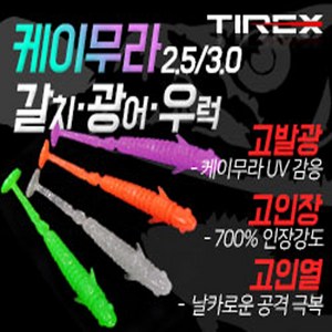 티렉스 케이무라 갈치웜 2.5 3.0 3.5 4.0 사이즈 1봉중, 2.5인치-클리어