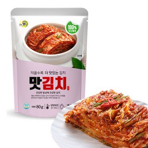 일미 맛잇는 맛김치80g x8팩_반찬 라면 해외 캠핑, 80g, 8개