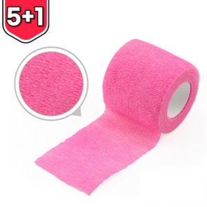 샤카스포츠 자가점착 밴드 쿨핑크 / 5cmx4.5m, 1세트, 6개