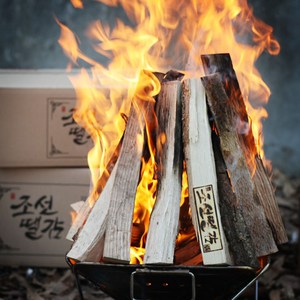[조선땔감] 국산 명품 참나무 캠핑 장작 불멍 나무장작 (비닐포장+방습제), 1개, 20kg