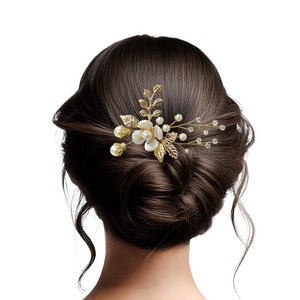 루시피 한복머리 올림머리 헤어장식 UP1 (꽃 골드), 1개