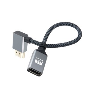 IH693 Coms HDMI 2.0 연장 젠더 M/F 20cm 꺾임형 / 4K 60Hz / 패브릭 케이블 / PC 노트북 TV 모니터 플스5, 1개