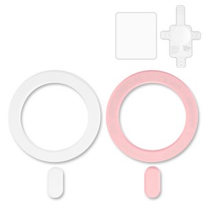 네츄럴파크 맥플레이트 자석스티커 컬러 혼합 4종세트 아이폰 갤럭시 호환, 5.화이트+핑크+필름+가이드, 1개