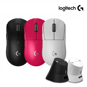 로지텍 코리아 (정품) 로지텍 G PRO X SUPERLIGHT2 슈퍼라이트2 지슈라2 무선 게이밍 마우스+ 이메이션 충전독 패키지, 화이트마우스+화이트충전독