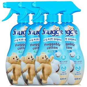 스너글 섬유탈취제 허거블 코튼, 470ml, 4개