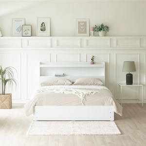 지정일설치 하포스 3단 멀티 서랍 침대 프레임 S SS D Q (LED헤드 매트포함), 미니피스3단+유니티 헤드 (화이트) 리즌 23 파워본넬