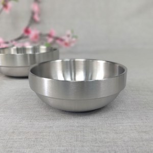 D스텐 이중 대접 그릇 샤틴 스텐 무광, D샤틴이중탕기 12cm, 1개
