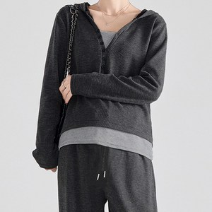 드마엘 루즈핏 세이지 레이어드 후드 세트