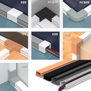 선바로 전선몰딩 전선정리 쫄대 1호~5호 연결캡, 전선몰딩3호, 화이트, 1개