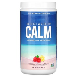 네츄럴바이탈리티 CALM 스트레스 드링크 믹스 라즈베리 레몬 맛 453g(16oz), 453g, 1개