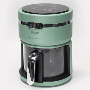 모즈스웨덴 통유리 글래스 3L 에어프라이어 DMA-3000H, 색상:블루이쉬그린, 블루이쉬그린