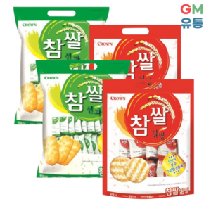 크라운 대용량 쌀과자 참쌀선과 44봉 + 참쌀설병 30봉 하리보젤리 사은품 증정, 2세트, 1.046kg