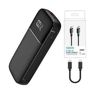 100W 초고속 보조배터리 휴대폰 노트북 휴대용 고속 충전기 PD PPS QC 대용량 20000mah 썬더볼트3 케이블 T60 T120, PPS 초고속 충전보조배터리AC