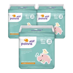 폴라리스팡팡 울트라씬 팬티형 기저귀 남여공용, 초대형 (3XL), 3팩, 점보형 이상(3XL), 54매