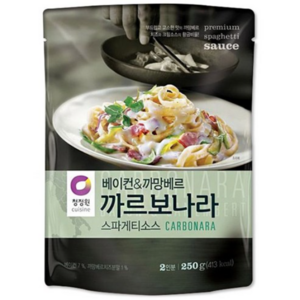 청정원 베이컨 앤 까망베르 까르보나라 스파게티소스, 250g, 7개