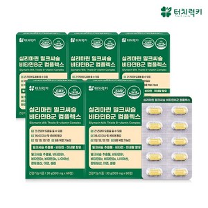 터치럭키 간에좋은 실리마린 밀크씨슬 비타민B군 컴플렉스 영양제 10개월분, 60정, 5개