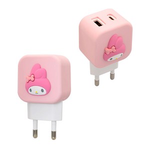 산리오 초고속 충전기 25W 듀얼 어댑터 급속 PD PPS USB C타입 아이폰 갤럭시, 마이멜로디, 1개