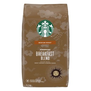 코스트코 스타벅스 커피 블랙퍼스트 모닝 원두 미디엄 로스팅 블렌드 커피콩 대용량 STARBUCKS COFFEE WHOLE BEAN, 홀빈(분쇄안함), 1.13kg, 1개