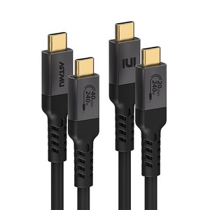 1300K USB IF 인증 USB4 240W EPR 40Gbps 20Gbps 케이블 1m, USB4_240W_40Gbps-메탈블랙1m, 1개