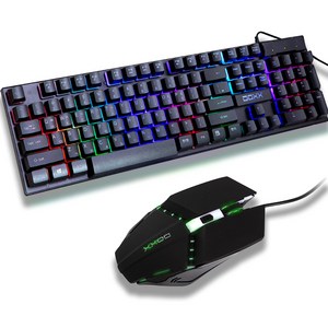 원웨이 LED 키보드 마우스 세트 유선 게이밍 저소음, DX-KM1001(키보드+마우스)