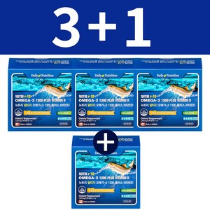 총 4박스 (3+1) 뉴트리 rtg 알티지 오메가3 1300mg 비타민D 영양제