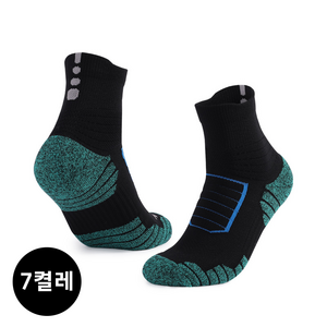 닉텐 프로맥스 스포츠양말 두꺼운양말 남자 등산 러닝 축구 논슬립 헬스 테니스 운동양말 세트상품, 7켤레(1세트), 250~285mm, 블랙카키