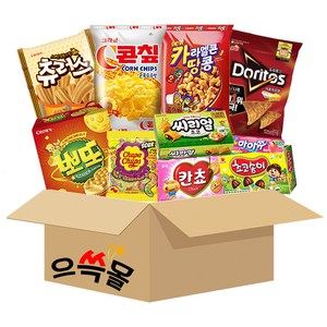 으쓱몰 어린이 과자세트 칸쵸 씨리얼 초코송이 신짱 콘칲 카라멜콘과 땅콩 꼬북칩 뽀또 츄파춥스 마이쮸, 어린이과자세트, 1세트