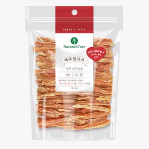 네츄럴코어 치킨 스틱 180g 강아지 닭고기 천연 수제 간식, 천연 닭가슴살, 1개