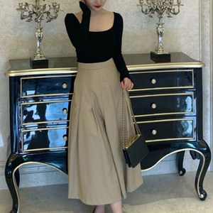루나글램 스퀘어넥 유넥 여성 긴팔티