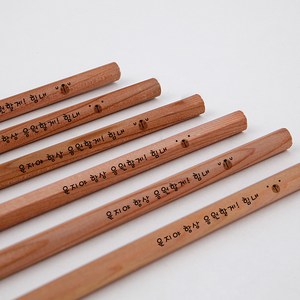 디자인아지트 [주문제작]네임연필2B 6자루 우드 해피페이스, 곰, 한글22