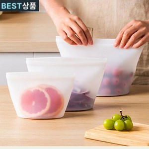 1+1+1 다회용 프리미엄 실리콘 지퍼백 5종 세트 냉장고정리 밀폐용기 실리팟 지퍼백 500ml 1000ml 1500ml 실리콘 지퍼백, 1세트, 500ml+1000ml+1500ml