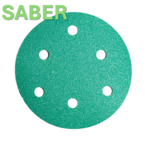 SABER 5인치(125mm) 6홀 지르코니아 필름 원형사포 (1BOX 100장), #150, 1개